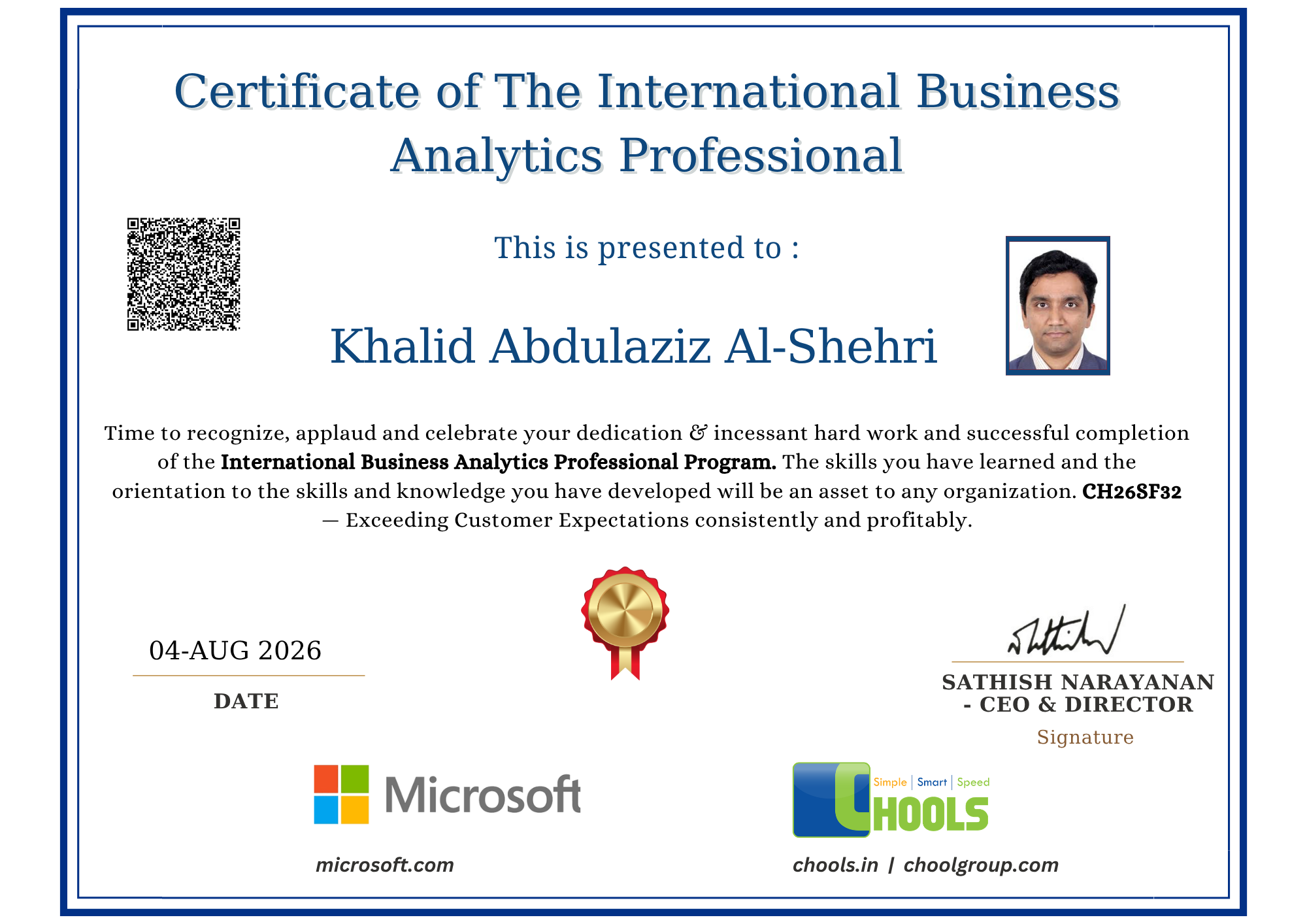 International Business Analytics Professional Program Certificate